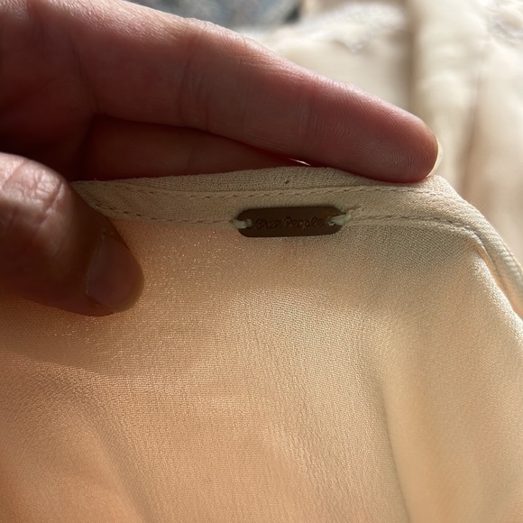 Free People Peach Sylvia Embroidered Beaded Wrap Mini Evening Dress - Picture 12 of 17